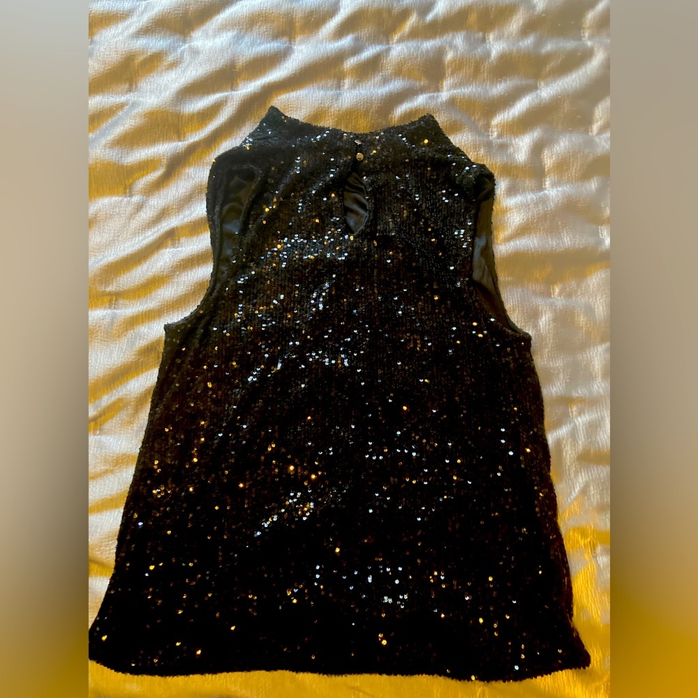 Sale - Black sequined sleeveless blouse size large